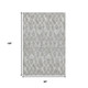 8' X 10' Silver And Gray Diamond Washable Area Rug With UV Protection