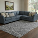 10' X 14' Gray And Ivory Paisley Washable Area Rug With UV Protection