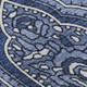 3' X 5' Navy Blue And Ivory Paisley Washable Area Rug With UV Protection