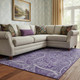 10' X 14' Purple And Ivory Paisley Washable Area Rug With UV Protection