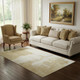 5' X 8' Beige Ivory And Gold Abstract Washable Area Rug With UV Protection