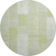 8' Artichoke Green And Ivory Patchwork Washable Round Rug With UV Protection