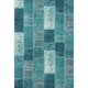 5' X 8' Teal And Ivory Patchwork Washable Area Rug With UV Protection