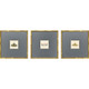 Set Of Three Pastel Moths I Gold Framed Wall Art