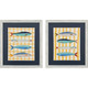 Set Of Two Little Fish Distressed White Framed Wall Art