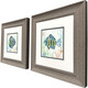 Set Of Two Striped Tropical Fish Brown Framed Wall Art
