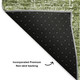 3' X 5' Artichoke Green And Ivory Floral Washable Area Rug With UV Protection