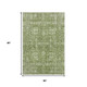 5' X 8' Artichoke Green And Ivory Floral Washable Area Rug With UV Protection