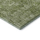 8' X 10' Artichoke Green And Ivory Floral Washable Area Rug With UV Protection