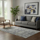 5' X 8' Charcoal Ivory And Gold Floral Washable Area Rug With UV Protection