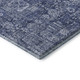 9' X 12' Navy Blue And Ivory Floral Washable Area Rug With UV Protection
