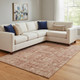 10' X 14' Chili Red And Copper Floral Washable Area Rug With UV Protection