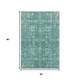3' X 5' Teal And Aqua Floral Washable Area Rug With UV Protection