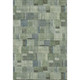 9' X 12' Green Blue And Gray Geometric Washable Area Rug With UV Protection