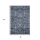3' X 5' Blue And Ivory Oriental Washable Area Rug With UV Protection