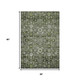 3' X 5' Green Ivory And Gray Oriental Washable Area Rug With UV Protection