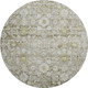 8' Taupe Ivory And Gold Oriental Washable Round Rug With UV Protection