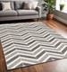 5' X 8' Gray Chevron Dhurrie Area Rug