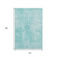 10' X 14' Teal And Ivory Abstract Washable Area Rug With UV Protection