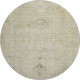 8' Beige And Brown Oriental Washable Round Rug With UV Protection