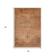 3' X 5' Copper And Brown Oriental Washable Area Rug With UV Protection