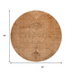 8' Copper And Brown Oriental Washable Round Rug With UV Protection