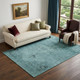 5' X 8' Teal And Ivory Oriental Washable Area Rug With UV Protection