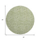 8' Artichoke Green And Silver Floral Washable Round Rug With UV Protection