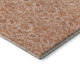 8' Salmon And Ivory Floral Washable Round Rug With UV Protection