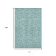 9' X 12' Teal And Ivory Floral Washable Area Rug With UV Protection