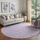 8' Lavender And Ivory Abstract Washable Round Rug With UV Protection