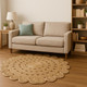 8' Natural Jute Hand Braided Round Rug