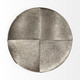 20" Gray Wool And Brown Footstool Ottoman