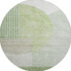 8' Olive Green And Beige Geometric Washable Round Rug With UV Protection