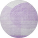 8' Purple And Ivory Geometric Washable Round Rug With UV Protection