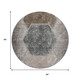 8' Brown Taupe And Charcoal Geometric Washable Round Rug With UV Protection