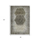 3' X 5' Taupe And Brown Geometric Washable Area Rug With UV Protection