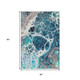 5' X 8' Teal Ivory And Gray Abstract Washable Area Rug With UV Protection