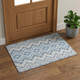 3' X 5' Blue And Ivory Geometric Washable Area Rug With UV Protection