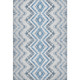8' X 10' Blue And Ivory Geometric Washable Area Rug With UV Protection