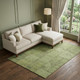 10' X 14' Fern Green And Gray Patchwork Washable Area Rug With UV Protection