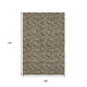 9' X 12' Brown And Ivory Floral Washable Area Rug With UV Protection