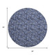 8' Navy Blue And Ivory Floral Washable Round Rug With UV Protection