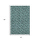 10' X 14' Teal And Ivory Floral Washable Area Rug With UV Protection