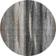 8' Brown Gray And Ivory Striped Washable Round Rug With UV Protection
