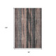 8' X 10' Terra Cotta And Gray Striped Washable Area Rug With UV Protection