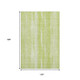 10' X 14' Artichoke Green And Ivory Striped Washable Area Rug With UV Protection