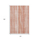 10' X 14' Coral And Ivory Striped Washable Area Rug With UV Protection