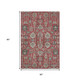 5' X 8' Red Beige And Charcoal Oriental Washable Area Rug With UV Protection