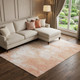 9' X 12' Coral And Ivory Abstract Washable Area Rug With UV Protection
